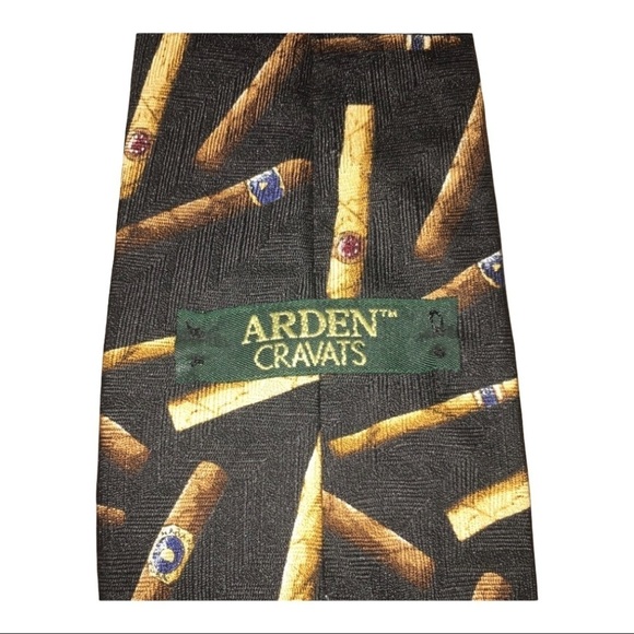 Arden Cravats Silk Cigar Printed Tie - Picture 5 of 6